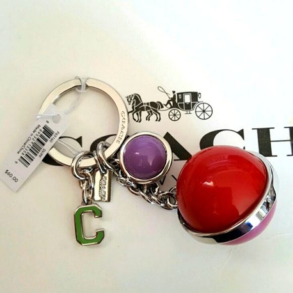 COACH ORB CHARM KEY RING - Picture 2 of 8